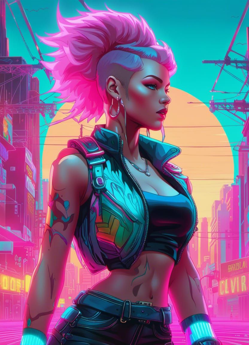 Punk Cyborg in Dreamwave Cyberpunk Style