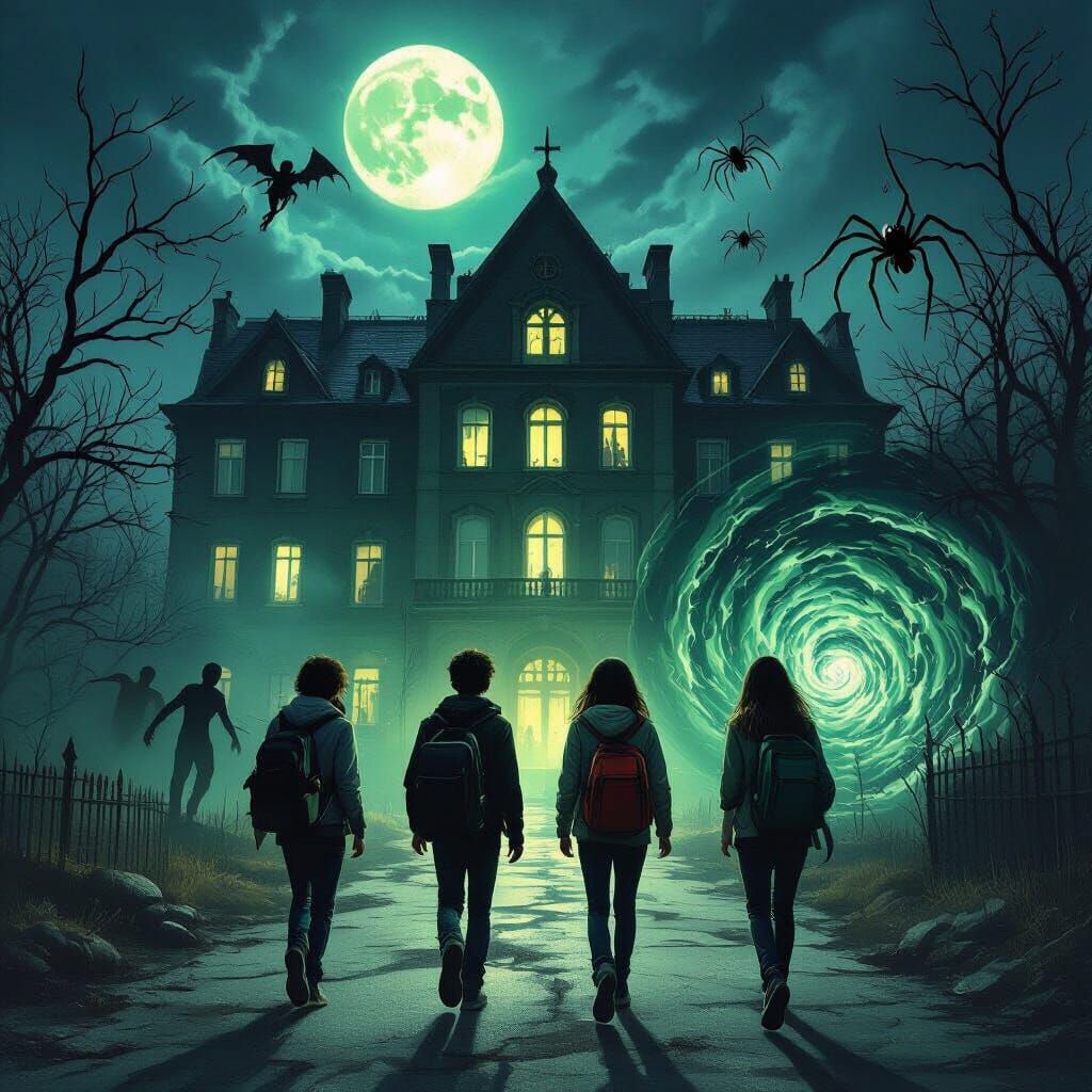 Terrified Teens Confront Fears at Gothic Hospital at Dusk