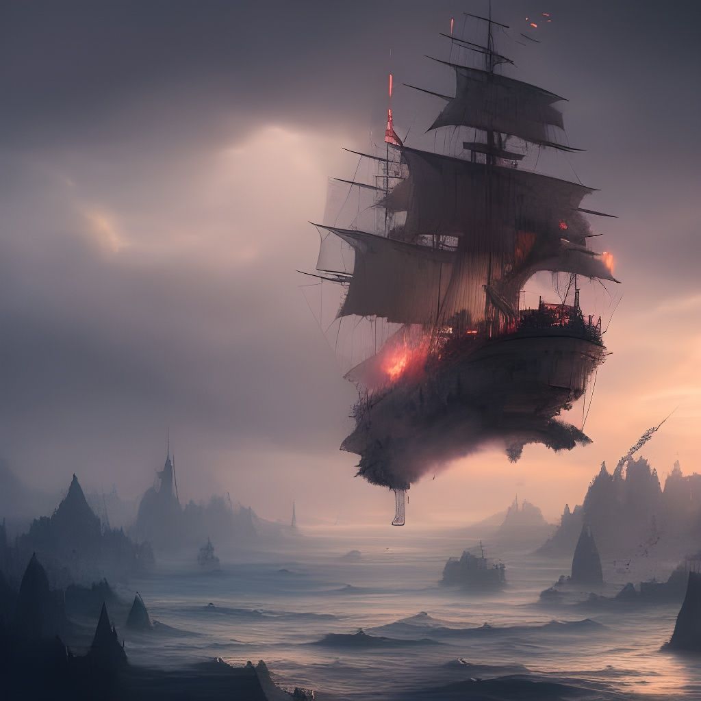 Steampunk Airship Battle at Sunset: Hyperdetailed Digital Ar...