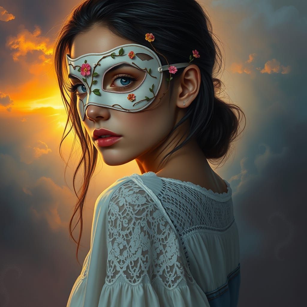 Hyper-Realistic Portrait of Emotional Turmoil in Whimsical L...