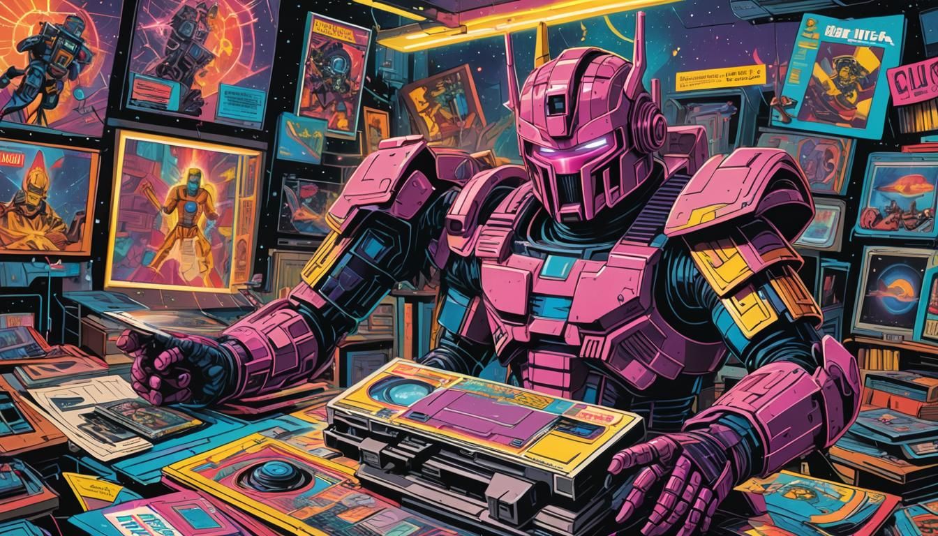 Retro Comic Book Scene in Astro-Futurism Style