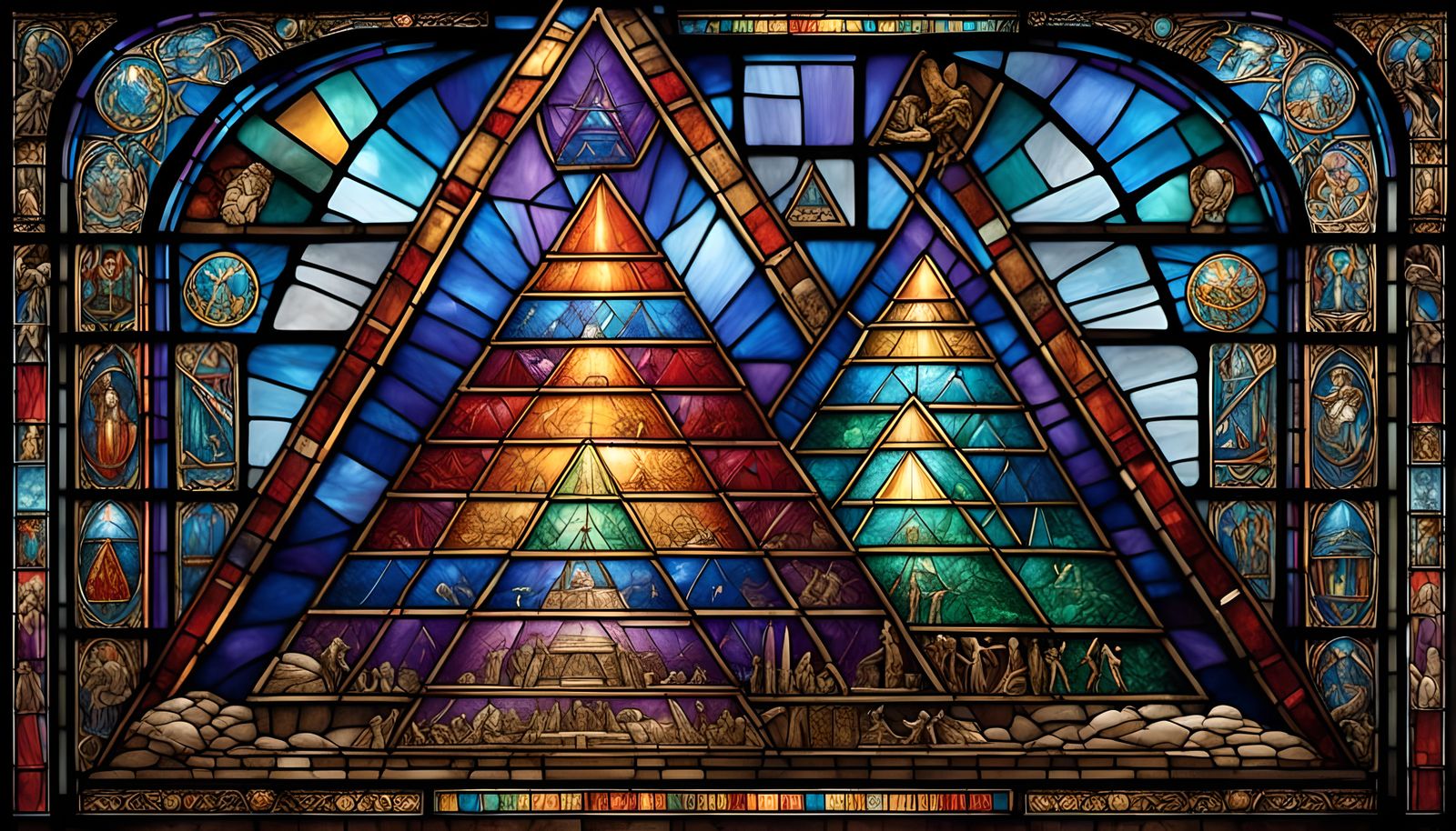 Ancient Egyptian Culture Inspired Stained Glass