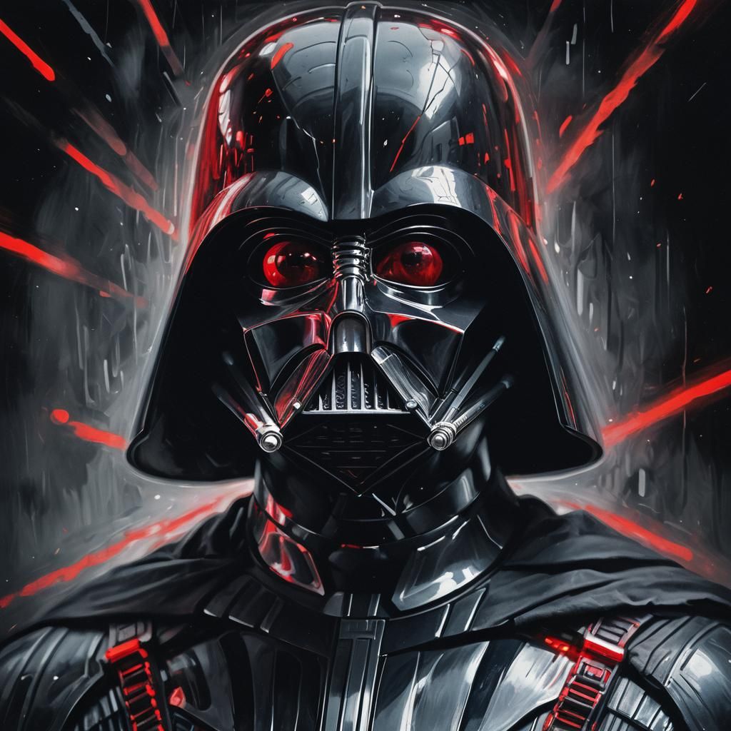 Surreal Darth Vader with Anakin Face, Ominous Gaze
