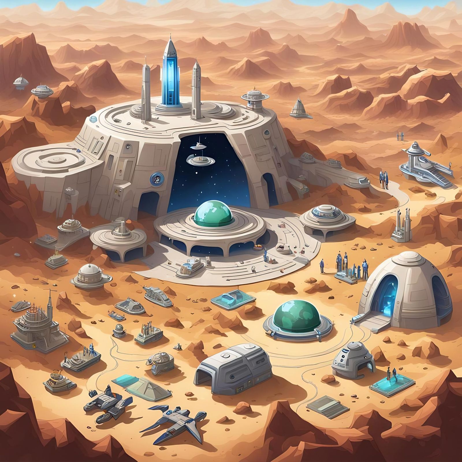 Space Age Treasure Hunt with Spaceships