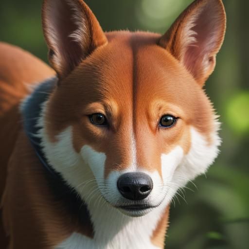 Basenji Portrait in Forest, Wildlife Photography