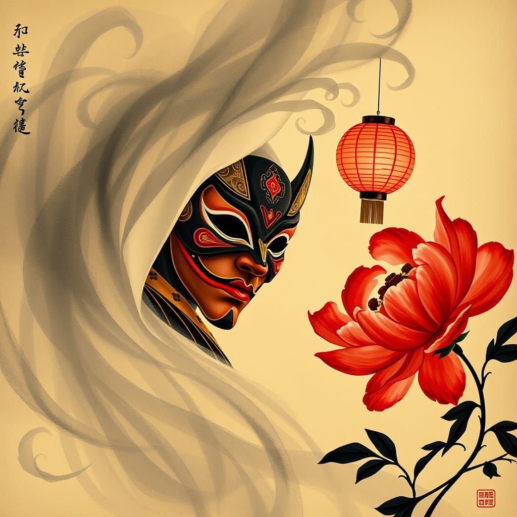 Ethereal Yurei Emerges in Golden Light