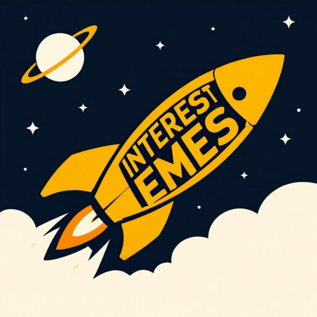 Golden Yellow Rocket Logo for INTEREST EMES