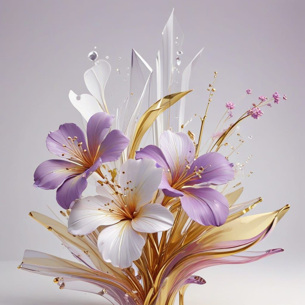 Ethereal Blooms in Calm Minimalist Oasis