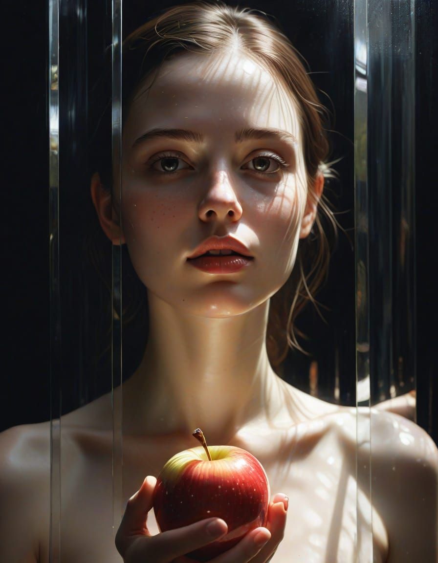 Ethereal Woman in Endless Mirror Reflections