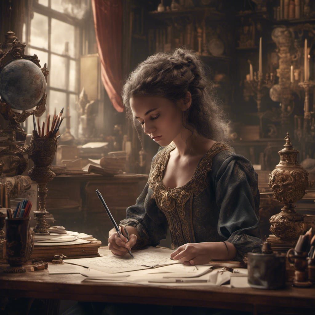 Girl Writing: Epic Cinematic Digital Matte Painting