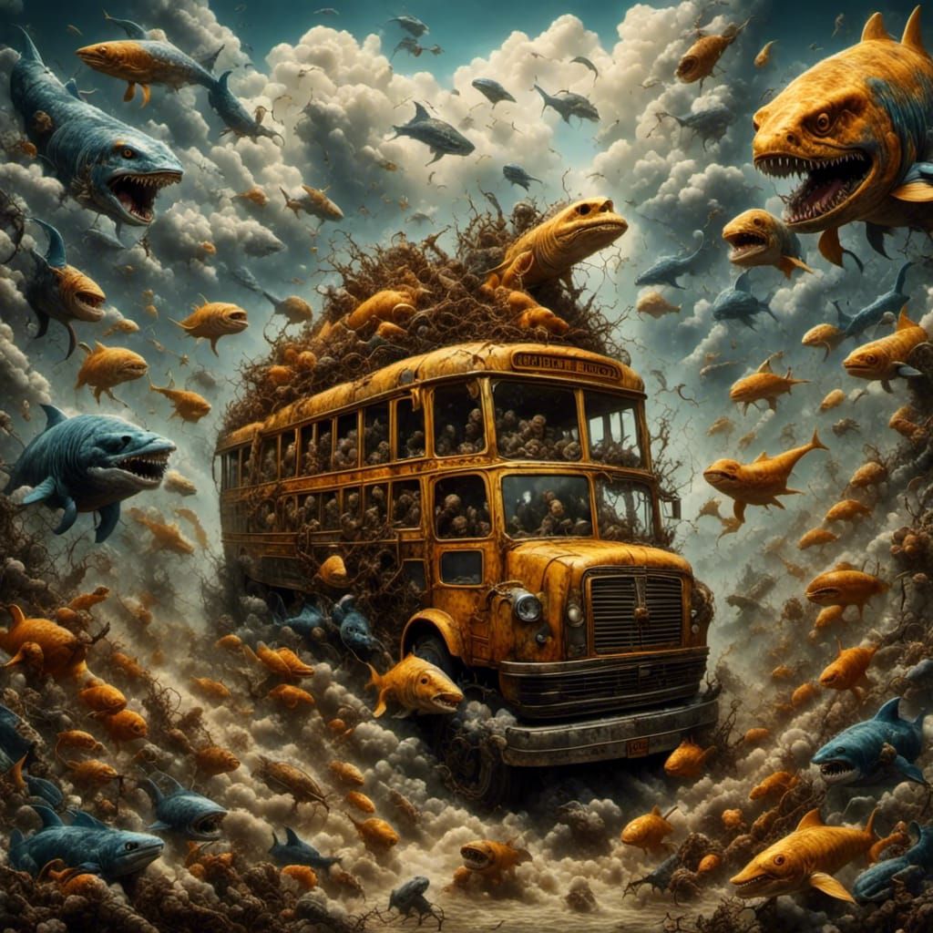 Insane Gary Busey Clone Cloud on School Bus