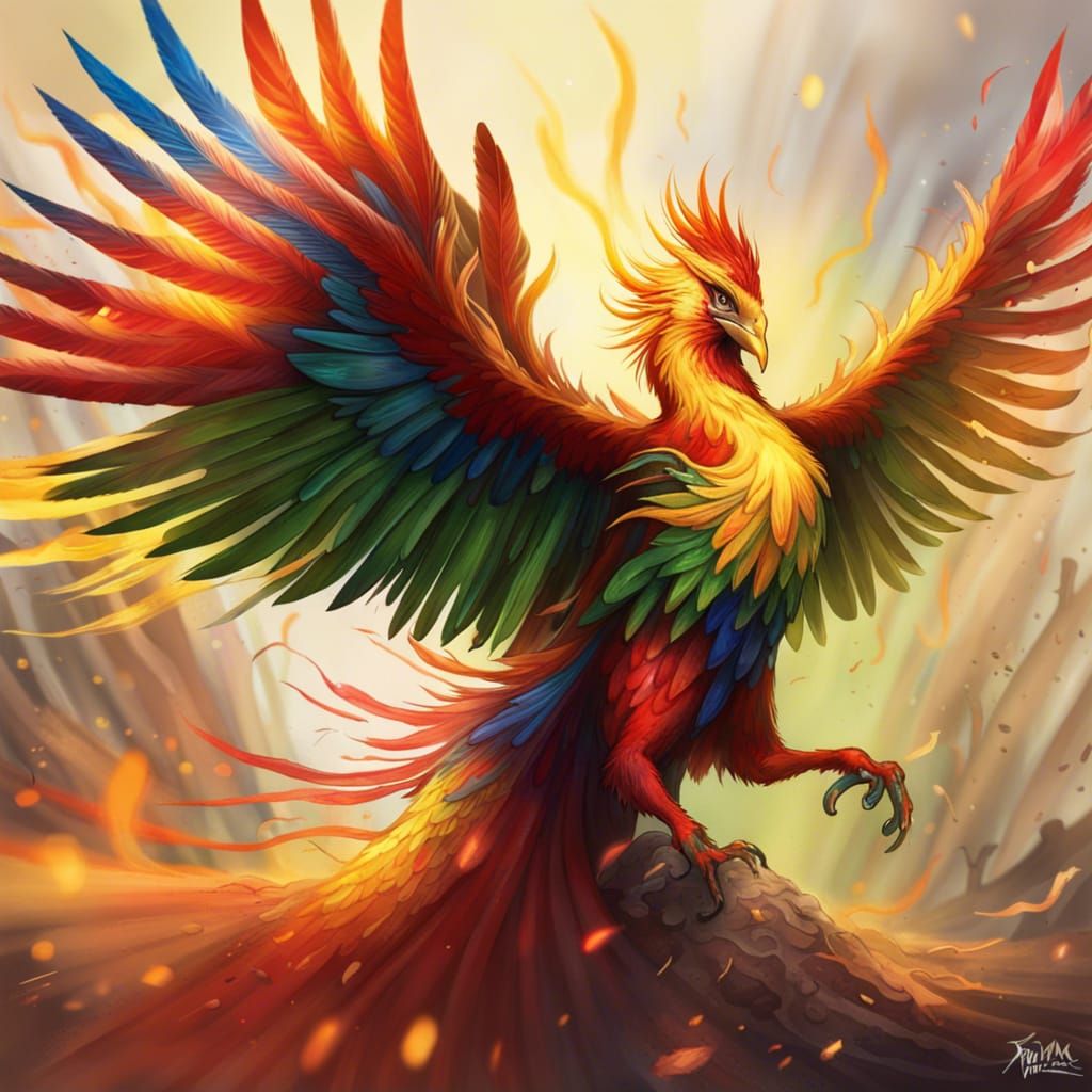 Spectacular Phoenix Reborn: A Dark Fantasy Concept
