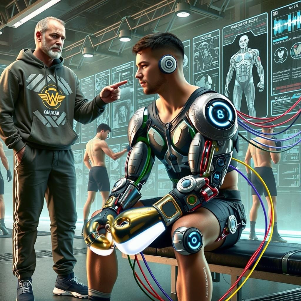 Futuristic Boxer Gets Coaching, Bionic Arm Upgrade