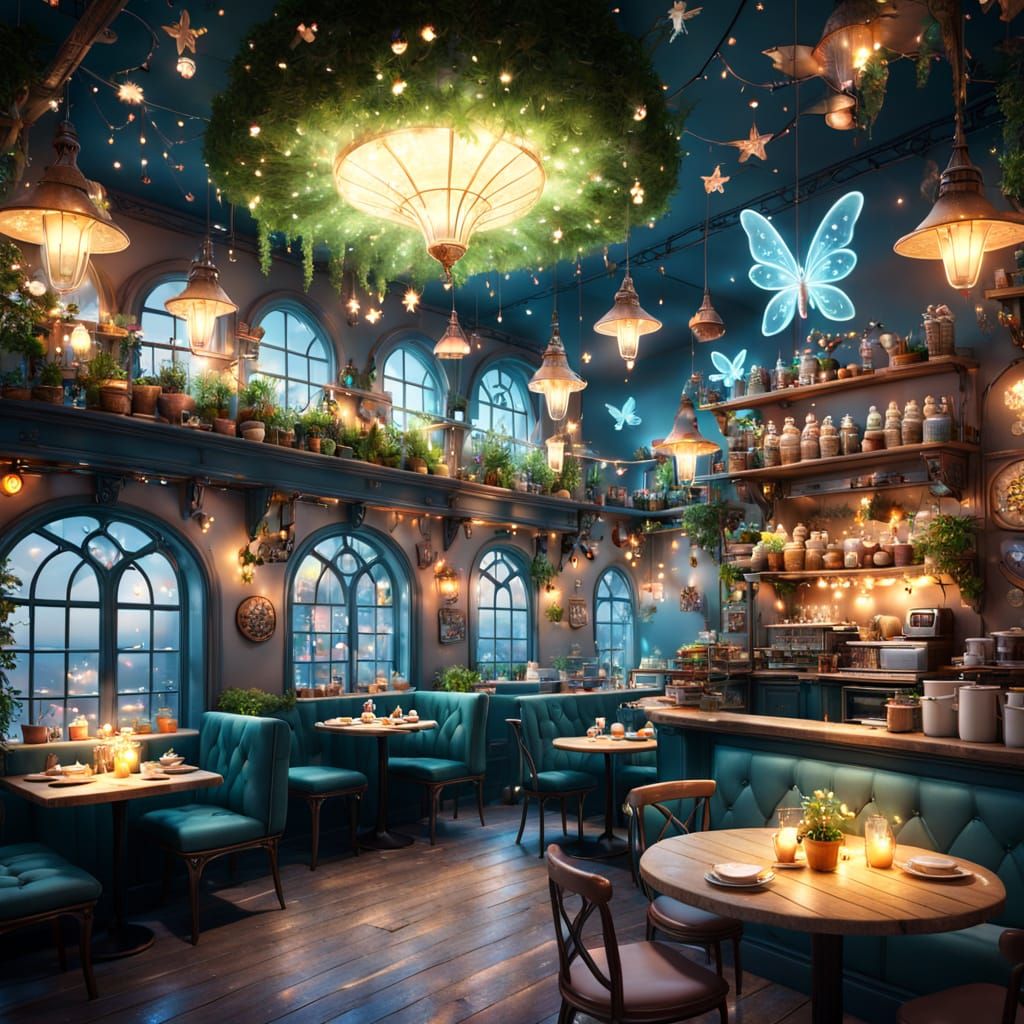 Cozy Magical Fairy Cafe With Whimsical Decor