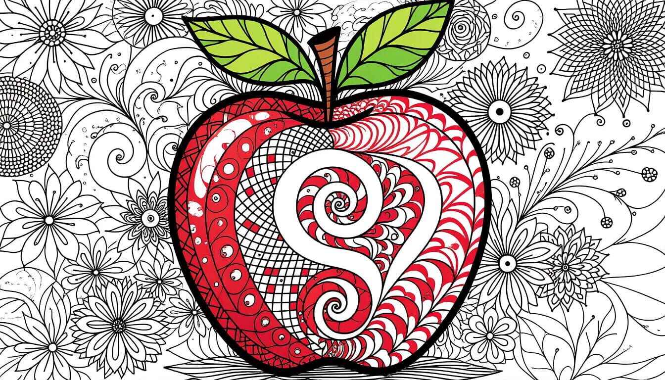 Zentangle Apple Needle Art