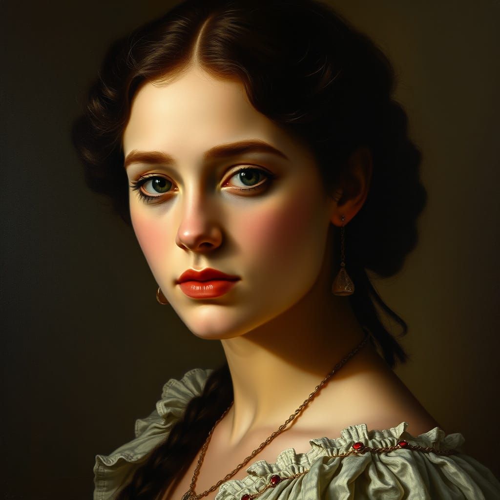 Victorian Lady in Rembrandt's Chiaroscuro