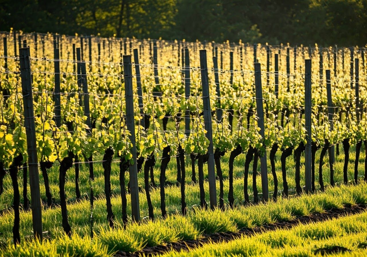 Vineyard in Spring Morning Light: Photojournalistic Style