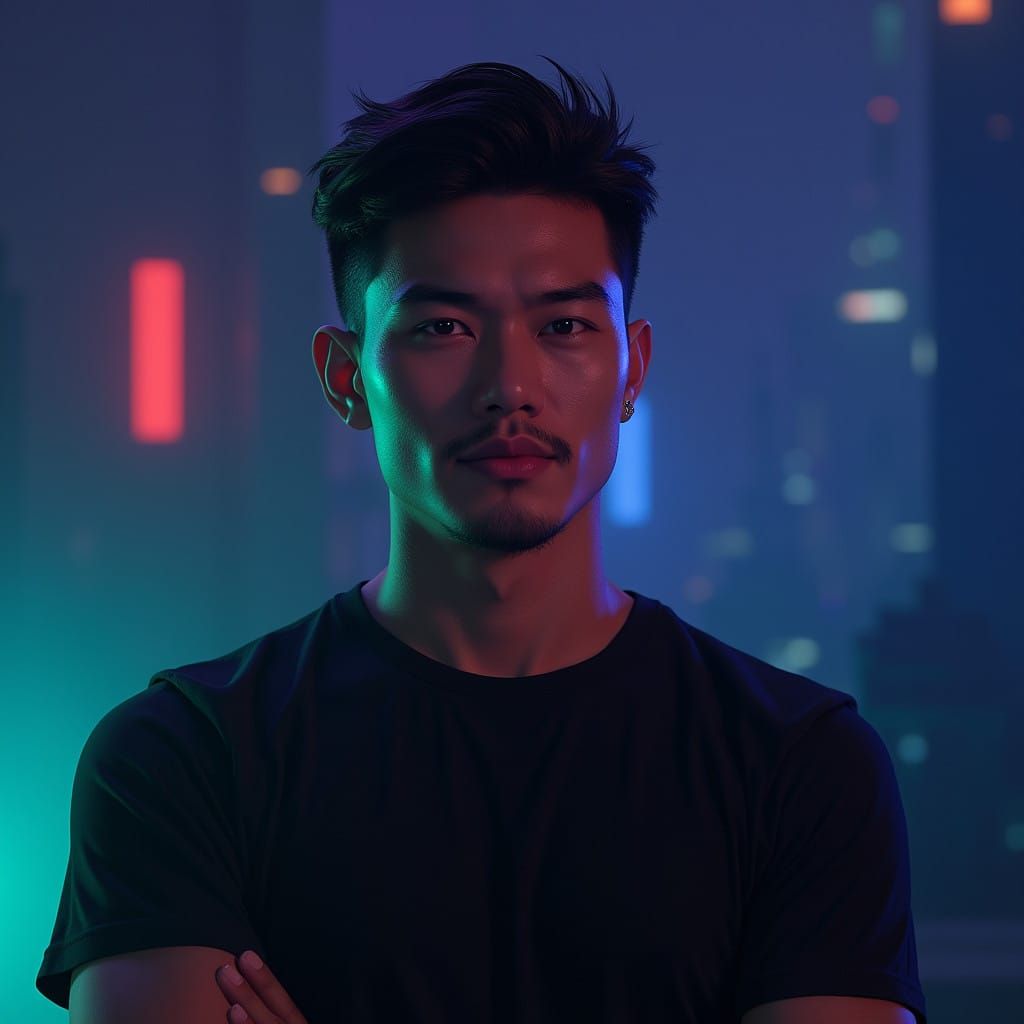 Indonesian Fantasy Warrior in Richly Detailed Background