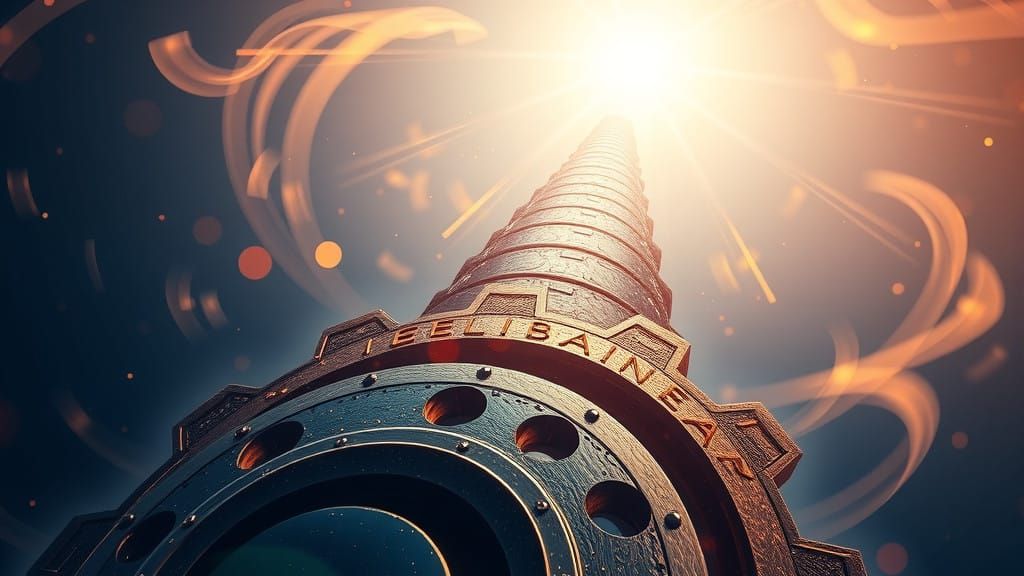 Surreal Gear Ascends in Hopeful, Radiant Light