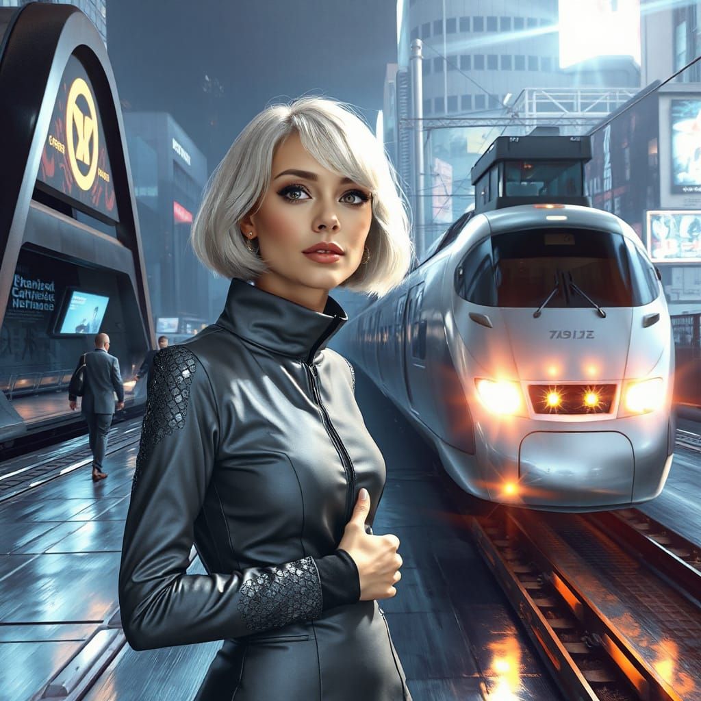 Futuristic Metropolis Portrait in Ornate Mystical Style