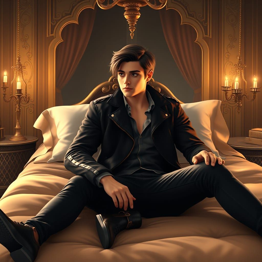 Charming Young Man in Cozy Disney-Inspired Bedroom