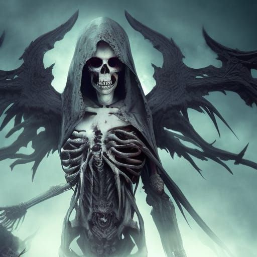 Death Reaper with Bloody Eyes in Octane Render