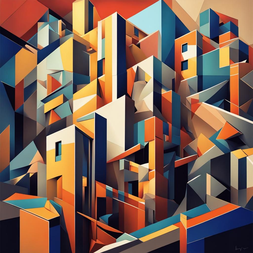 Cubist Geometry in Art Deco Style