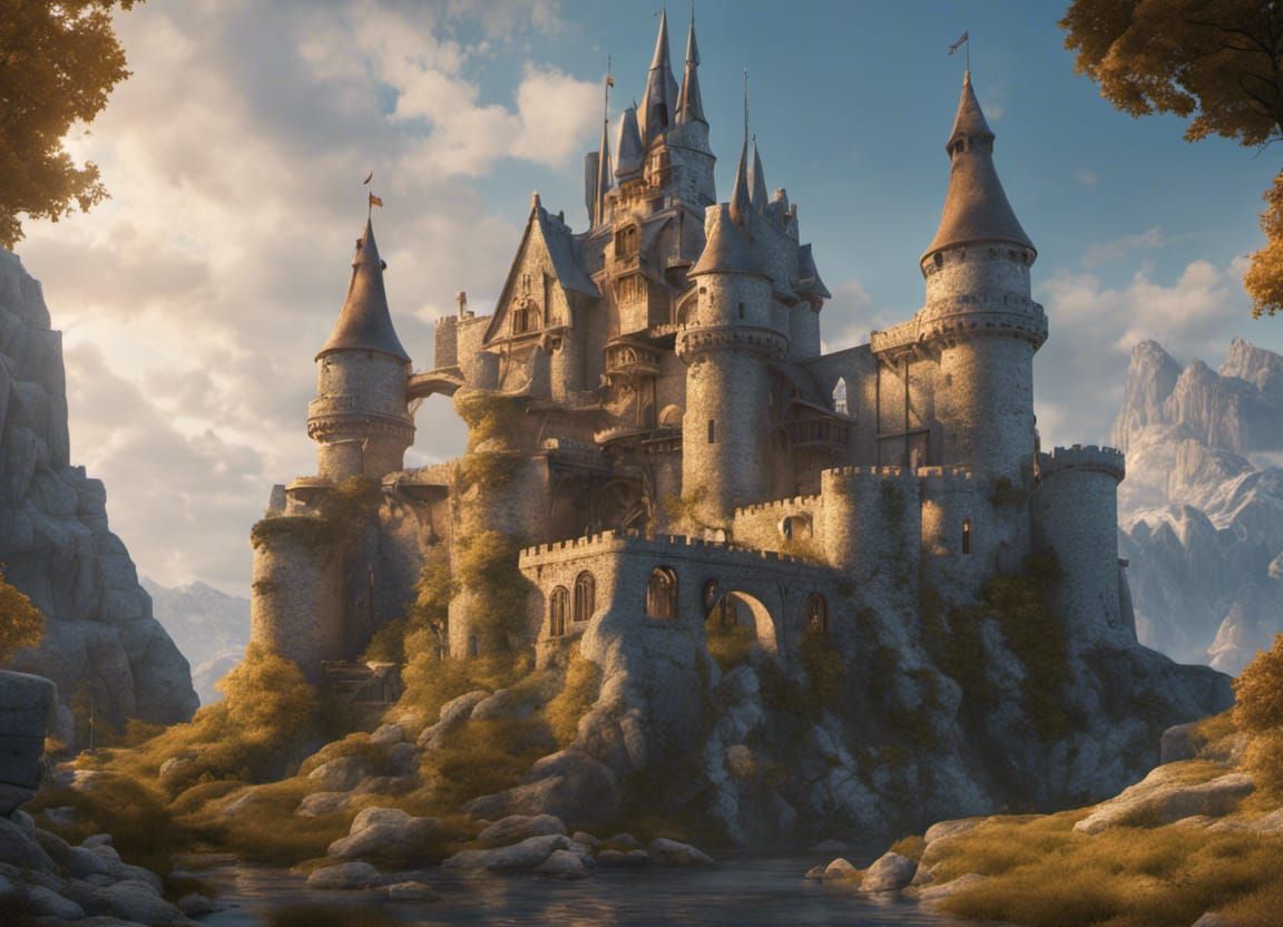 Hyperdetailed Cheese Castle Concept Art in 8K