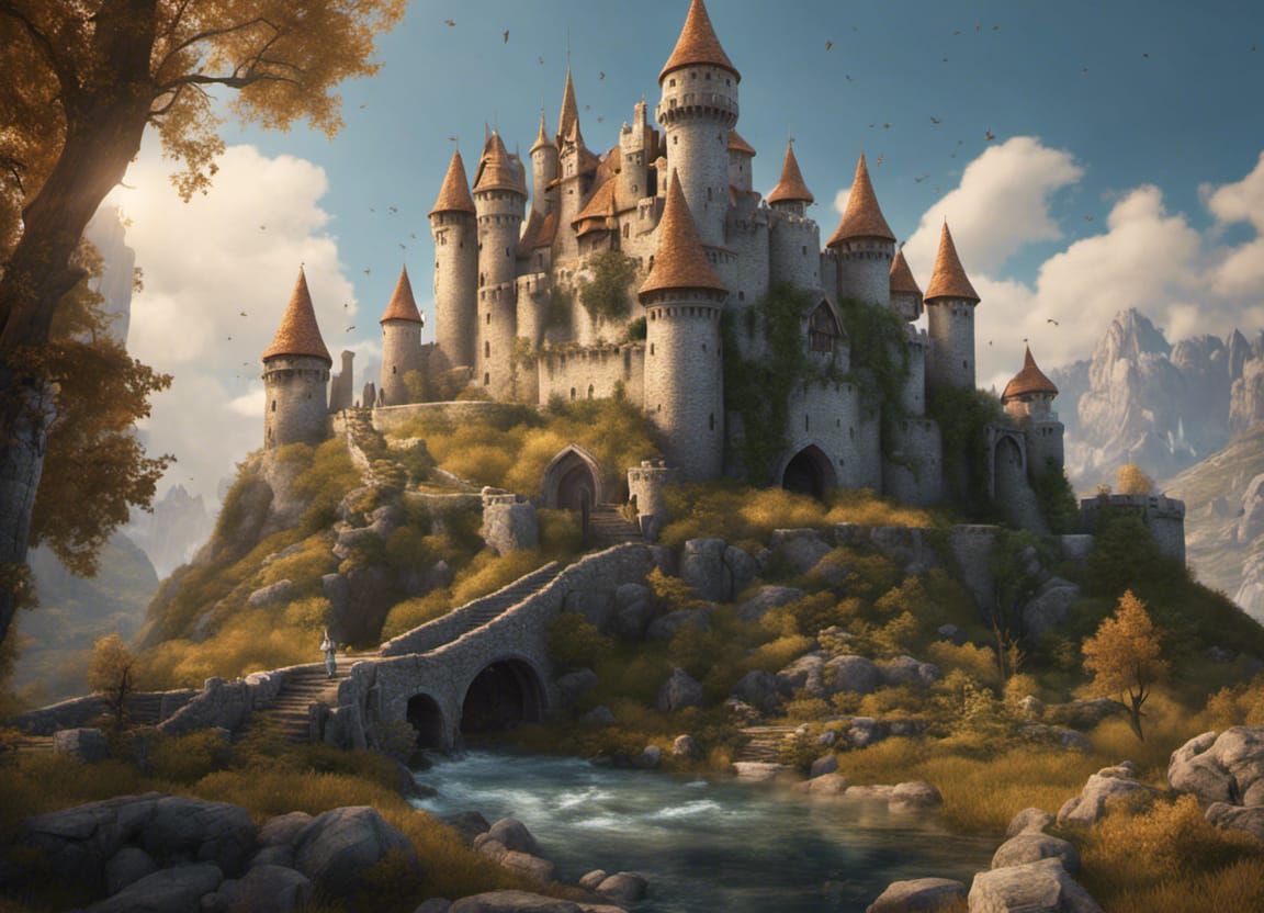 Cheese Medieval Castle Splash Art in Unreal Engine 5