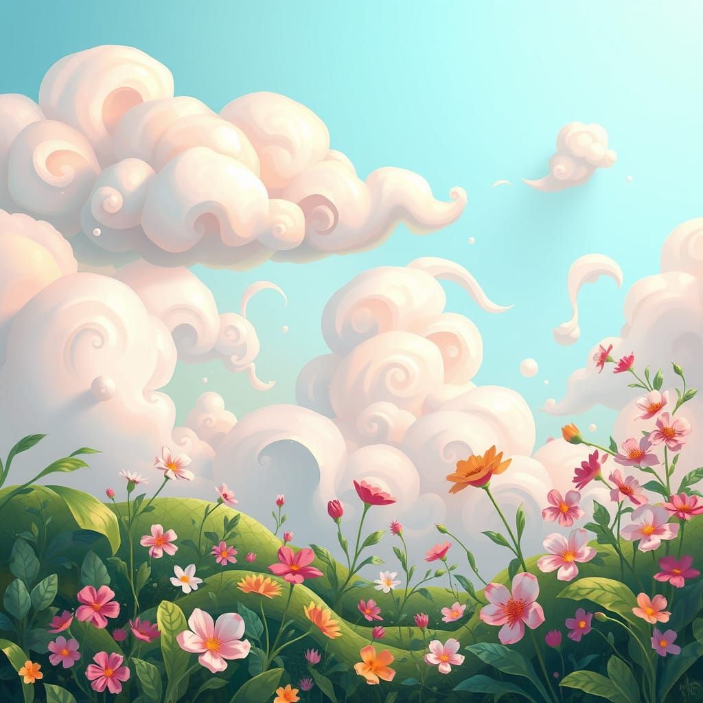 Dreamy Nature Scene in Whimsical Digital Art