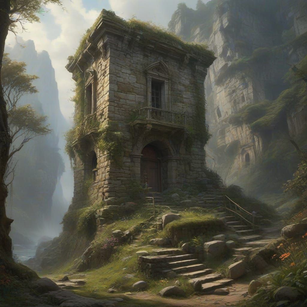 Ancient Watch Tower with Ethereal Glow