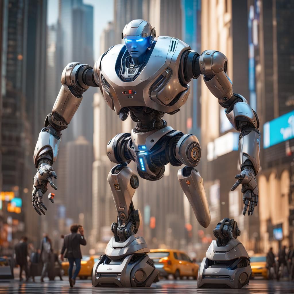 Robot Savior in Dubai: Hyperrealistic Concept Art