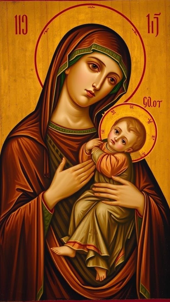 Our Lady of Vladimir: Byzantine-Style Icon
