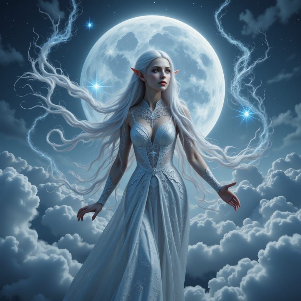 Ethereal Moon Maiden in High Fantasy Style