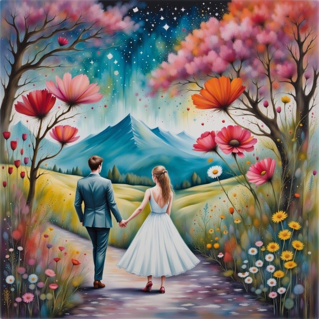 Detailed Watercolor Depicting Friendship