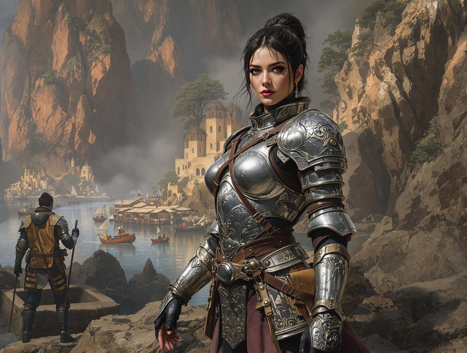 Medieval Adventurer in Ceremonial Armor: Fantasy Realism