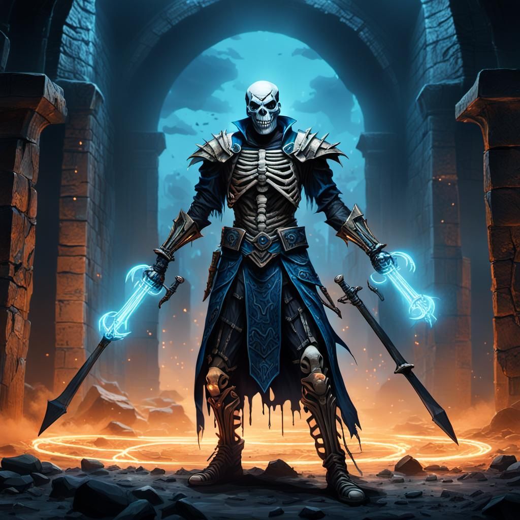 Joker Skeleton Fighter in Mystical Arena