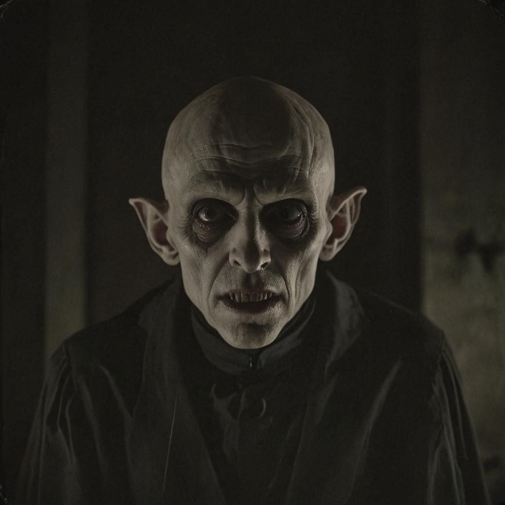 Nosferatu Portrait in Film Noir Style