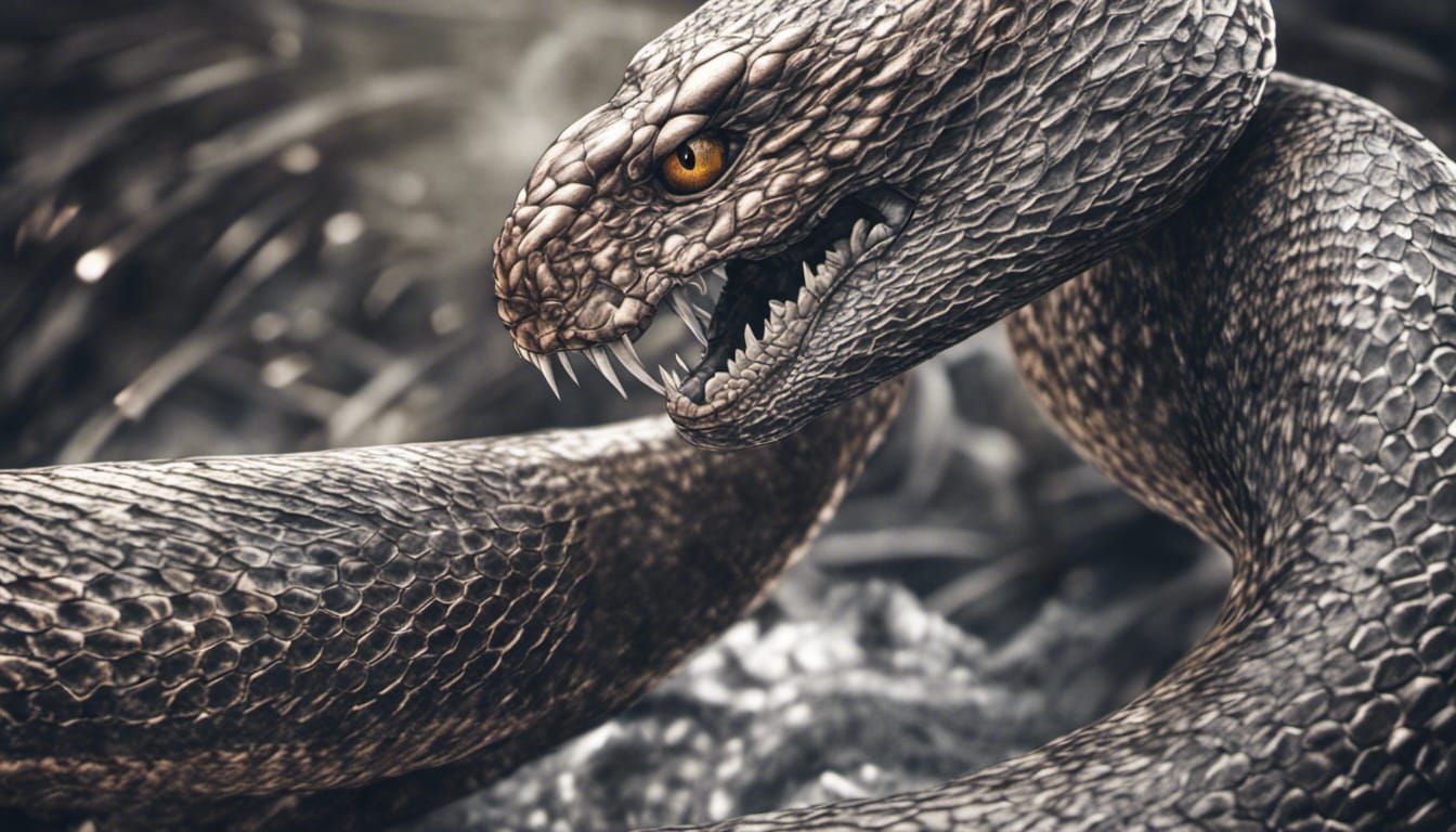 Hyperrealistic Snake Superhero in Detailed Drawing