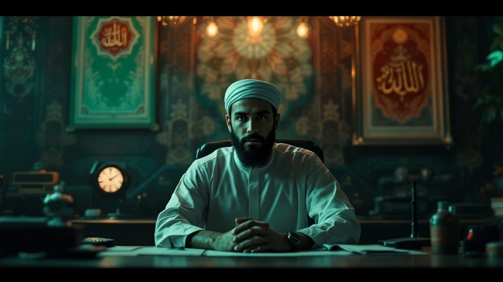 Elegant Islamic Mosaic Studio in Cinematic Grandeur