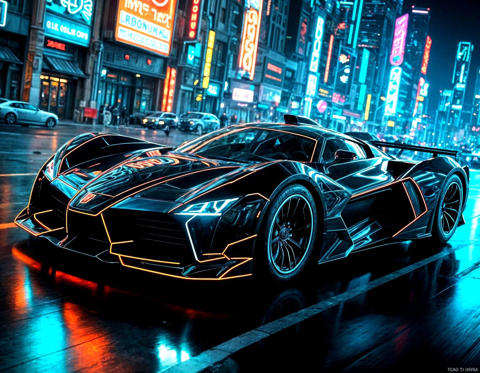 Tron Legacy Supercar in Neon Light