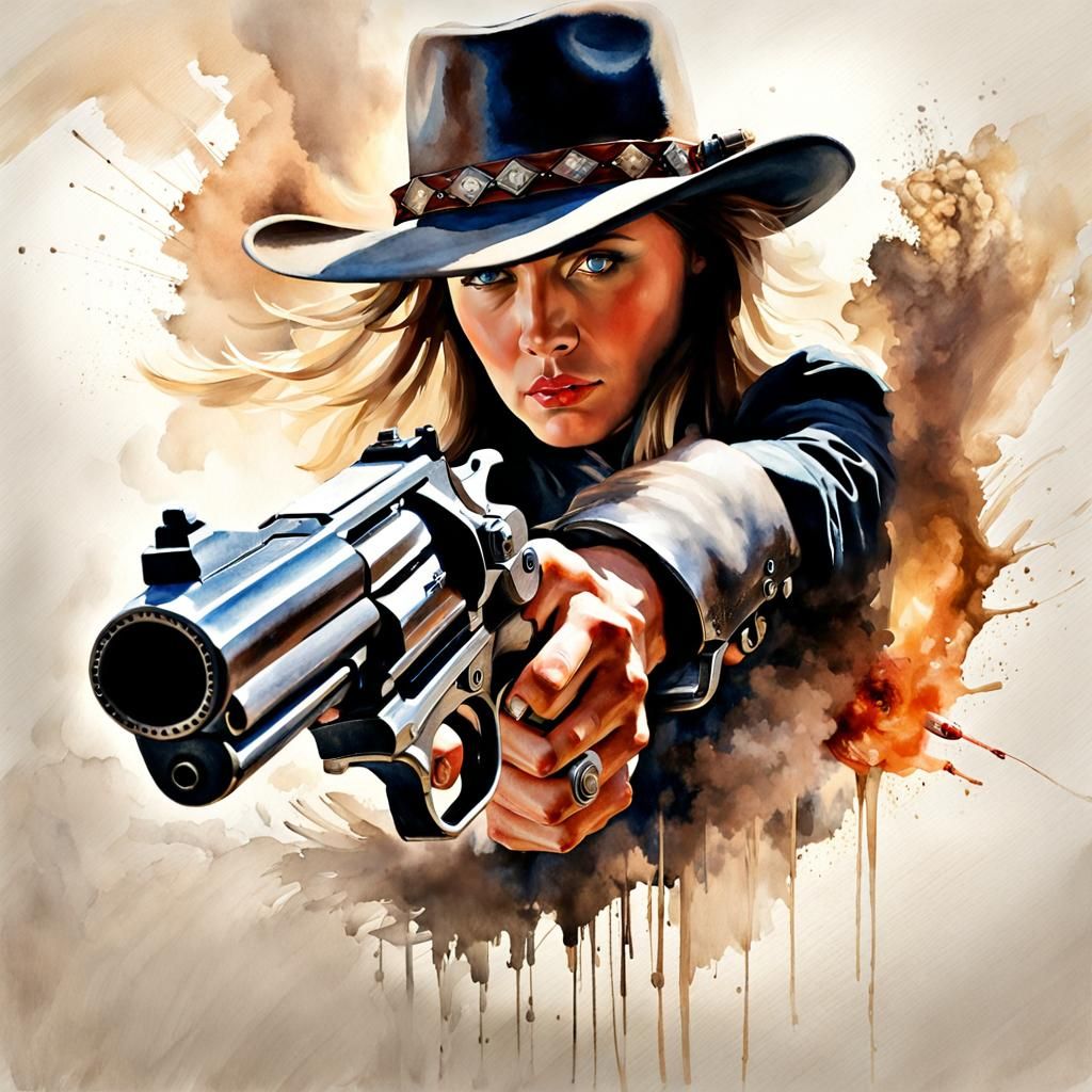Cowgirl Aims Revolver: Fisheye Watercolor Alcohol Ink