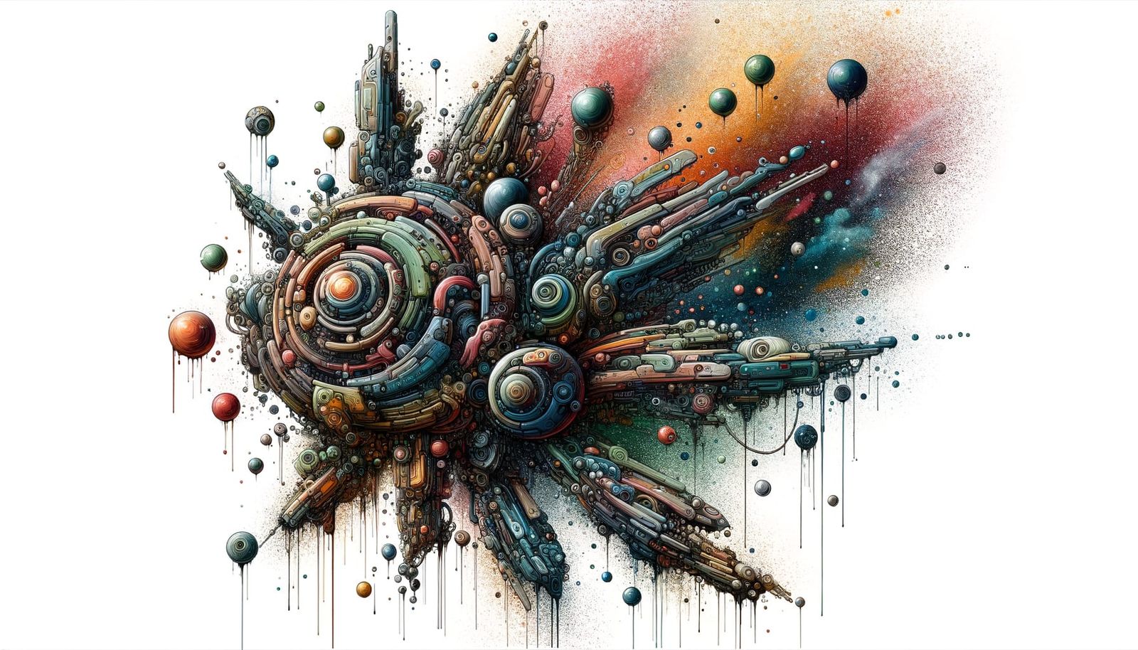 Bio-Mechanical Spaceship in Graphic Novel Style