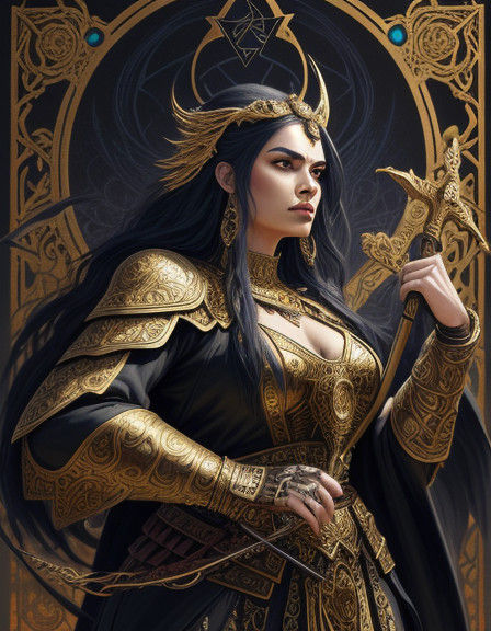 Surreal Fantasy Warrior Emerges from Radiant Light