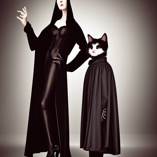 Hyperrealistic Vampire Lord with Kittens