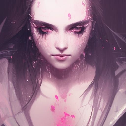 Egirl Portrait with Black Eyeliner in 8k Resolution