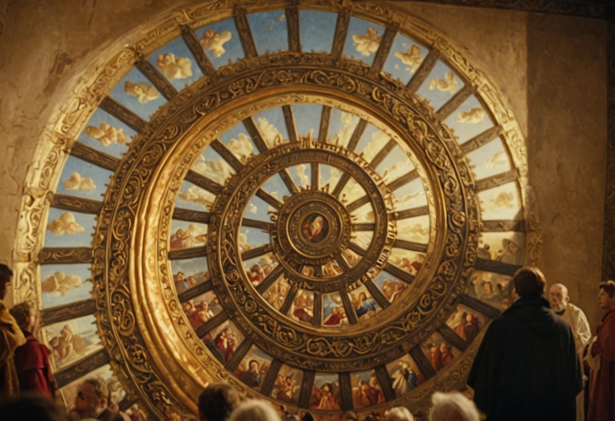 Renaissance Painting of Priest with Followers in Baroque Sty...