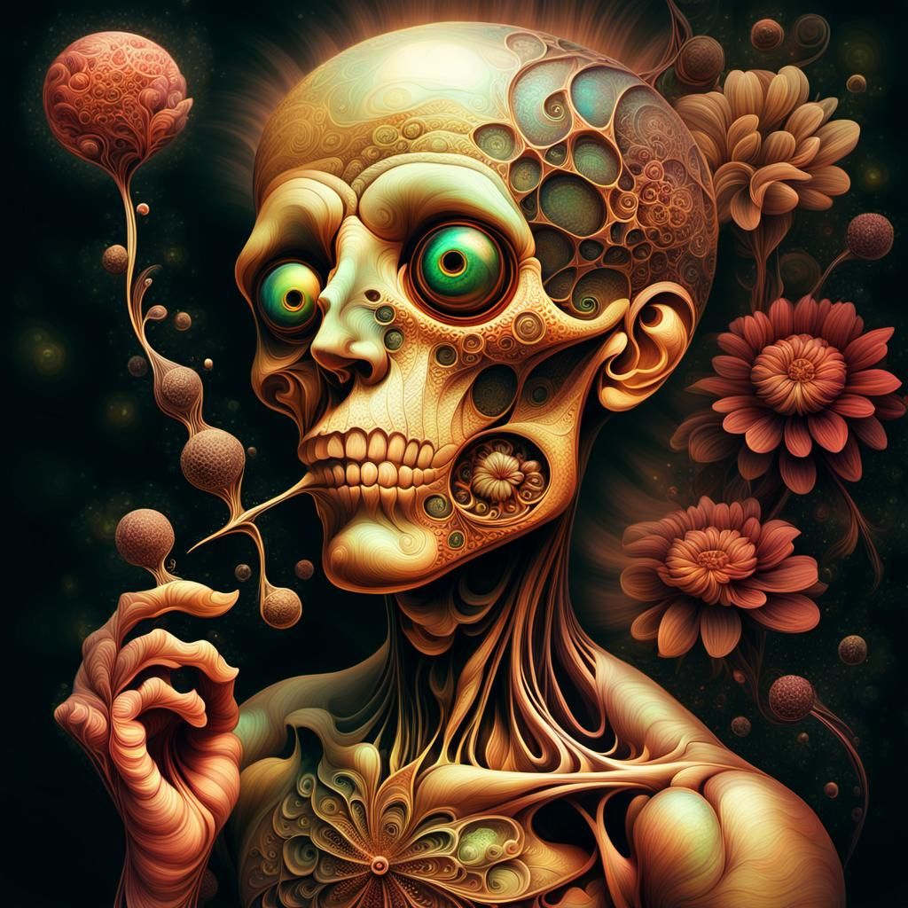 Ethereal Fractal Blooms in Dreamy, Iridescent Hues