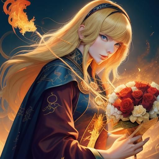 Taylor Swift as Tarot Reader in Anime Style