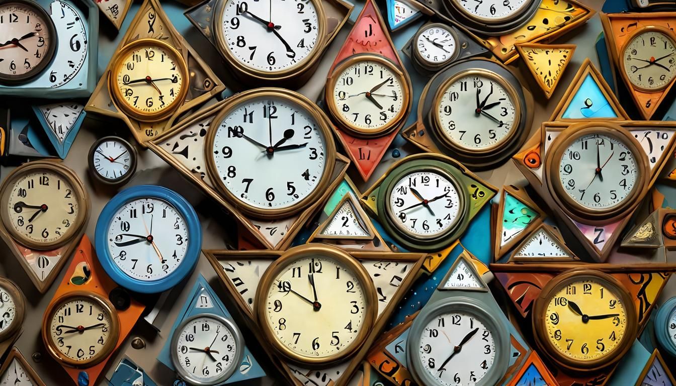 Surreal Clocks Morphing in Dreamlike Abstraction